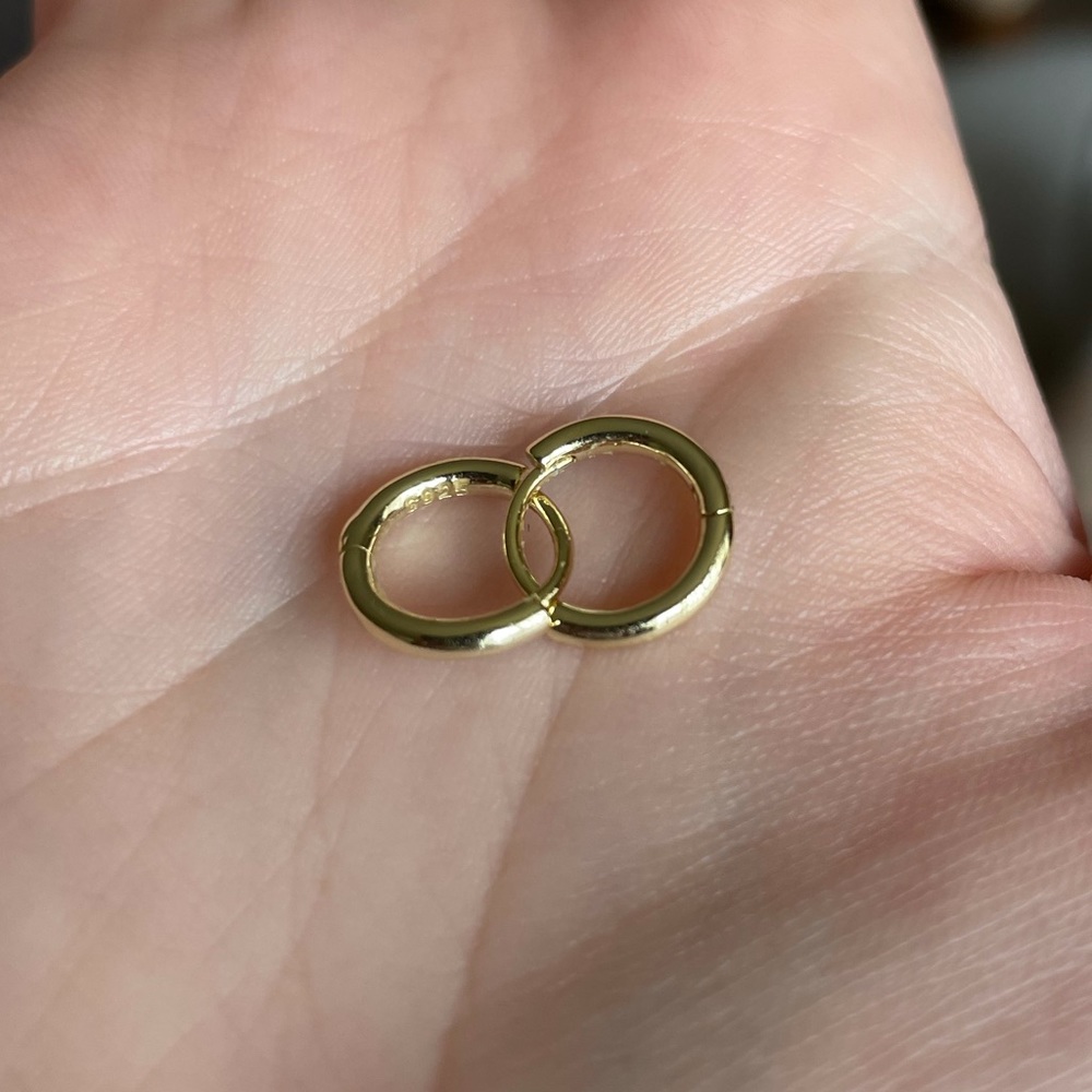 14k gold plated sterling sliver huggie earrings